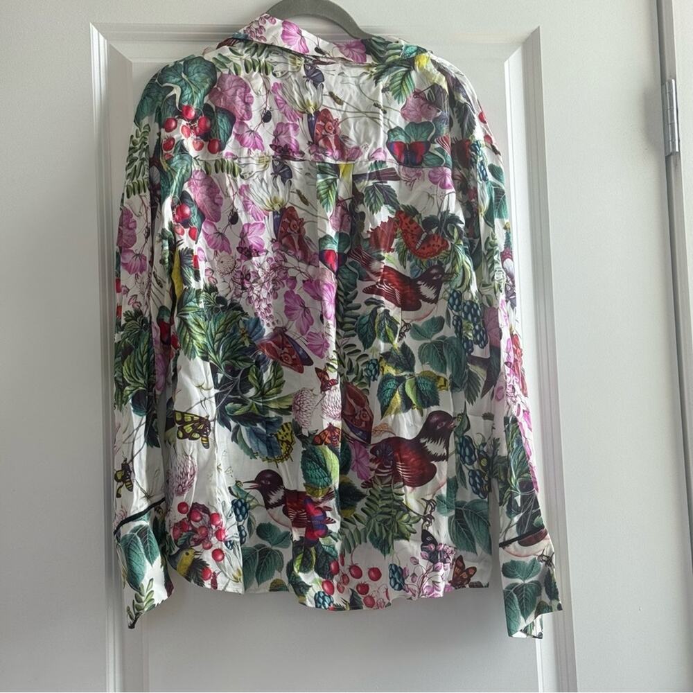 2 pc set Lyrebird Anthropologie Silky Pyjama Top and Bottoms Burcu Korkmazyurek - Picture 5 of 8